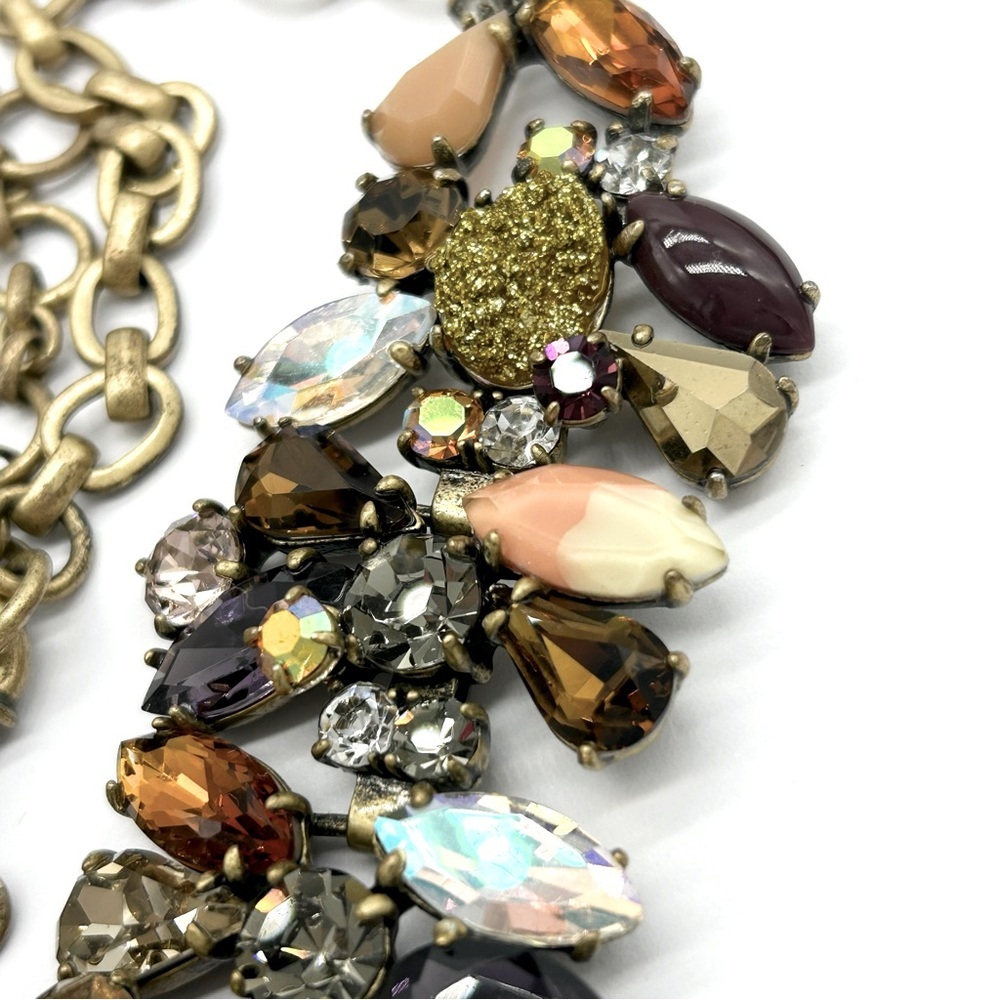 J. Crew Multi-Color Rhinestone Druzy Necklace - image 3